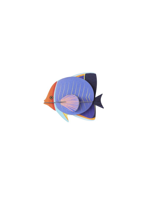 3D Wandobject gemaakt van karton 'Vivid Discus Fish'