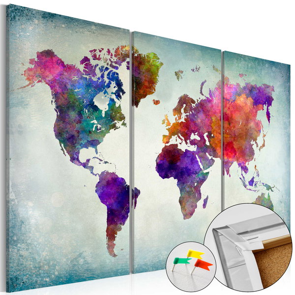 Cuadro de corcho 'World in Colors'