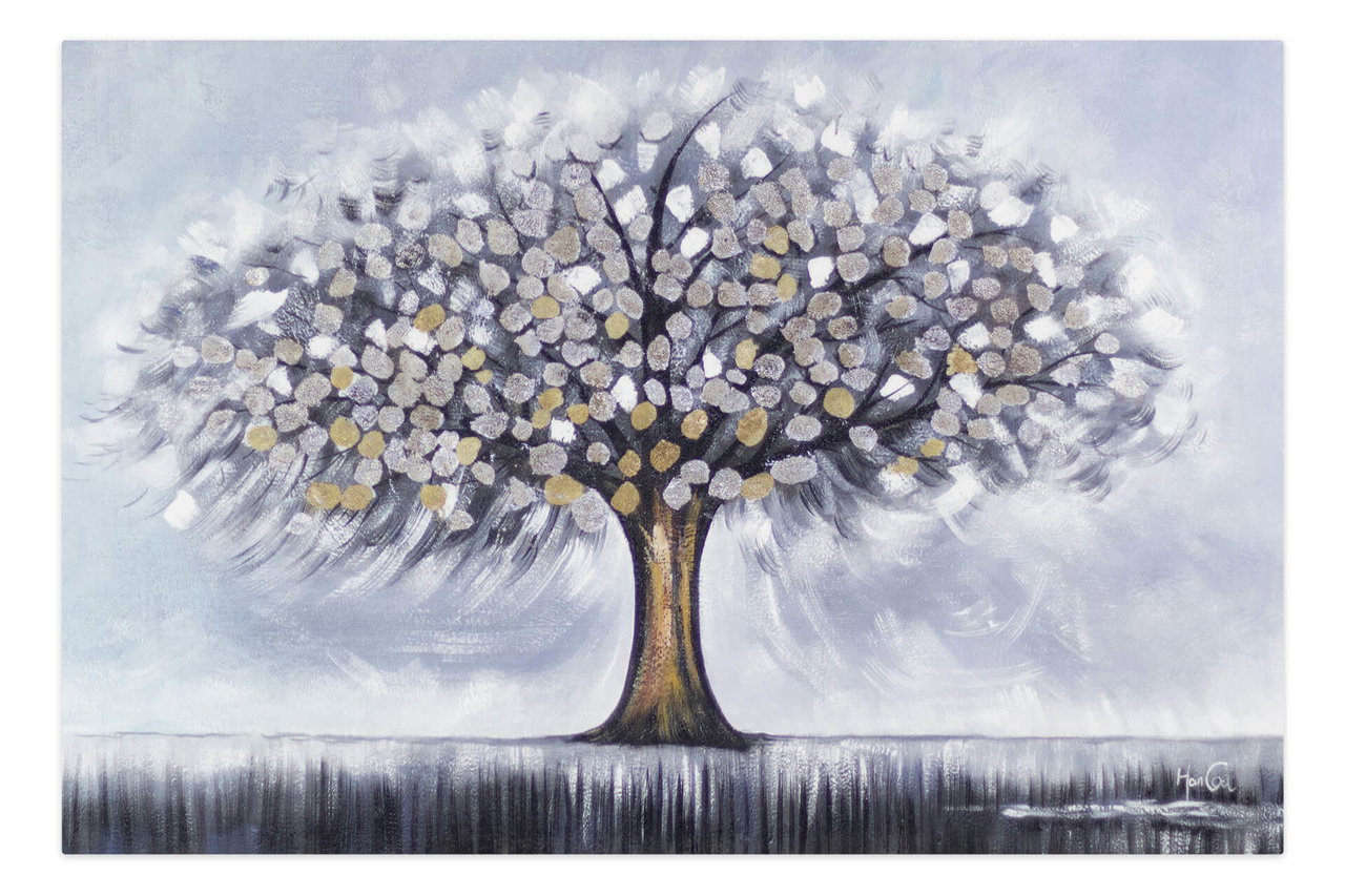 XXL Olieverf schilderijen 'The Last Tree' | Handgeschilderd unicum komt in de ruimte goed tot zijn recht.