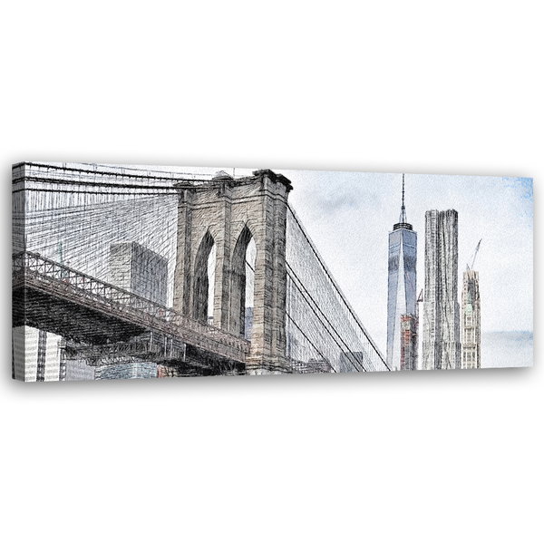 Kunstdruck auf Leinwand 'Brooklyn Bridge'