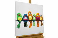 Handgeschilderd schilderij 'Colourful Bunch' 60x60cm | incl. certificaat van echtheid