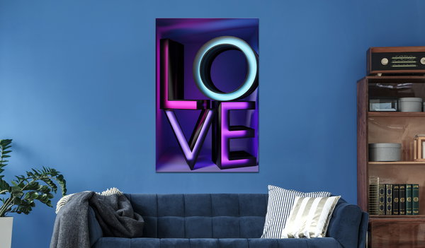 Kunstdruck auf Leinwand 'Glass Love Vertical'