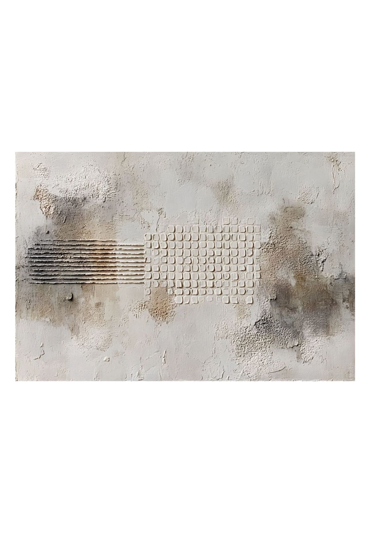 Handgeschilderd schilderij 'Wabi-Sabi Matrix 1' | incl. certificaat van echtheid komt in de ruimte goed tot zijn recht.