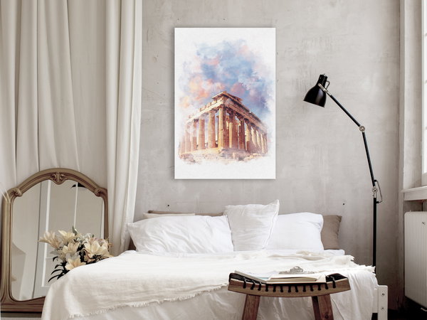 Kunstdruck auf Leinwand 'Painted Parthenon Vertical'