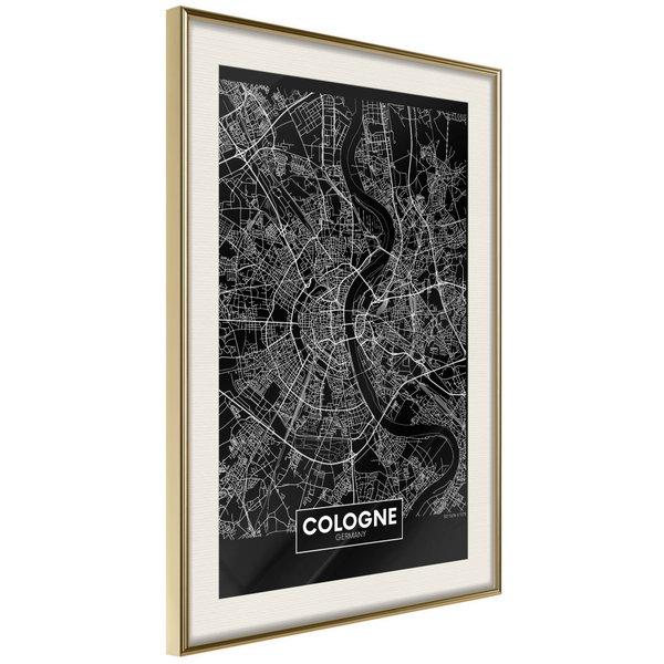 Poster 'City Map: Cologne (Dark)'