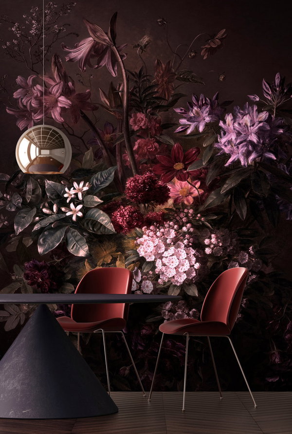 Tapete 'Bouquet Noir 1' 400x270cm