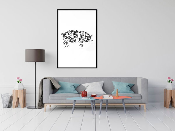 Poster 'Curly Pig'
