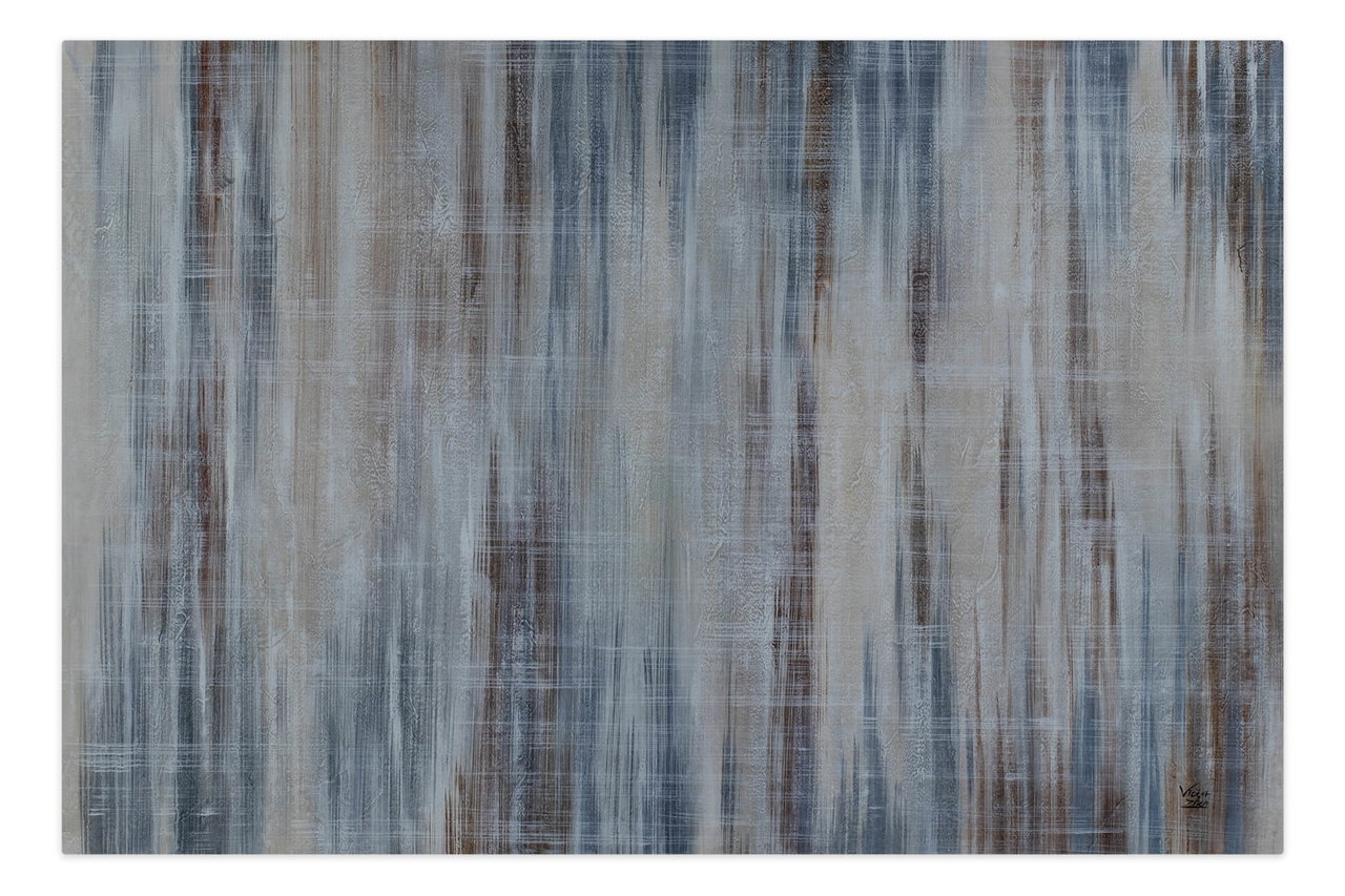 XXL Olieverf schilderijen 'Blurred Trees' | Handgeschilderd unicum komt in de ruimte goed tot zijn recht.