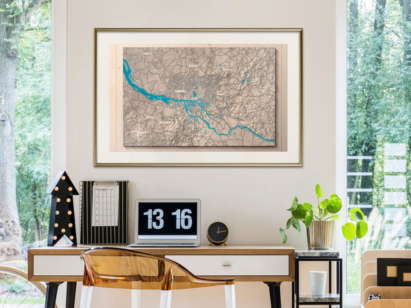 Poster 'Raised Relief Map: Hamburg'