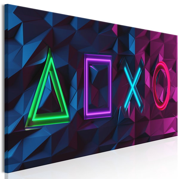 Stampa artistica su tela 'Facade of Symbols Narrow'