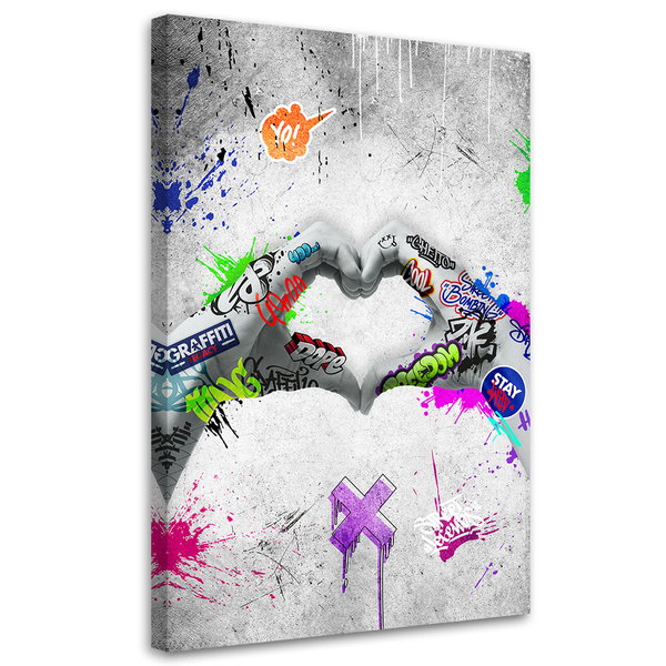 Tisk na plátno 'Graffiti Heartbeat'
