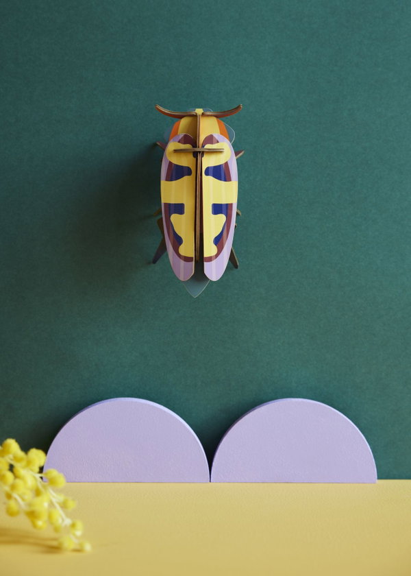 Wanddeko Papier 'Zitronenkäfer'