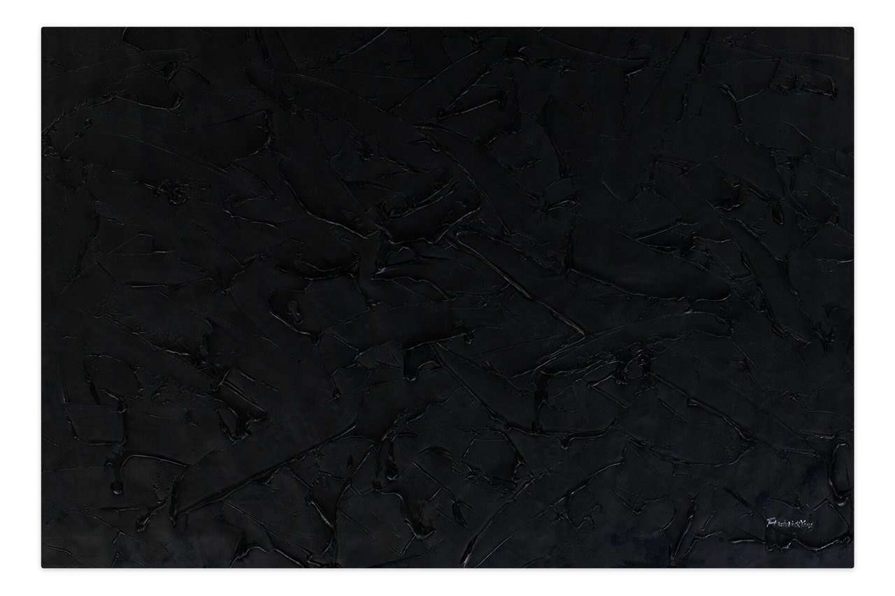 Olieverf schilderijen 'Black Shades' | Handgeschilderd unicum 180x120cm komt in de ruimte goed tot zijn recht.