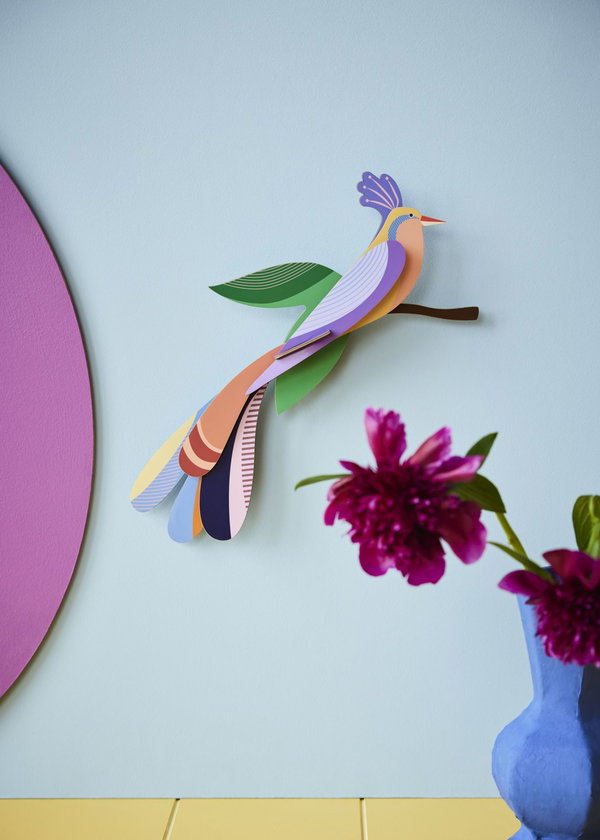 Wall deco 3d of cardboard 'Pastel Perch'
