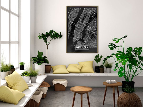 Poster 'City Map: New York (Dark)'
