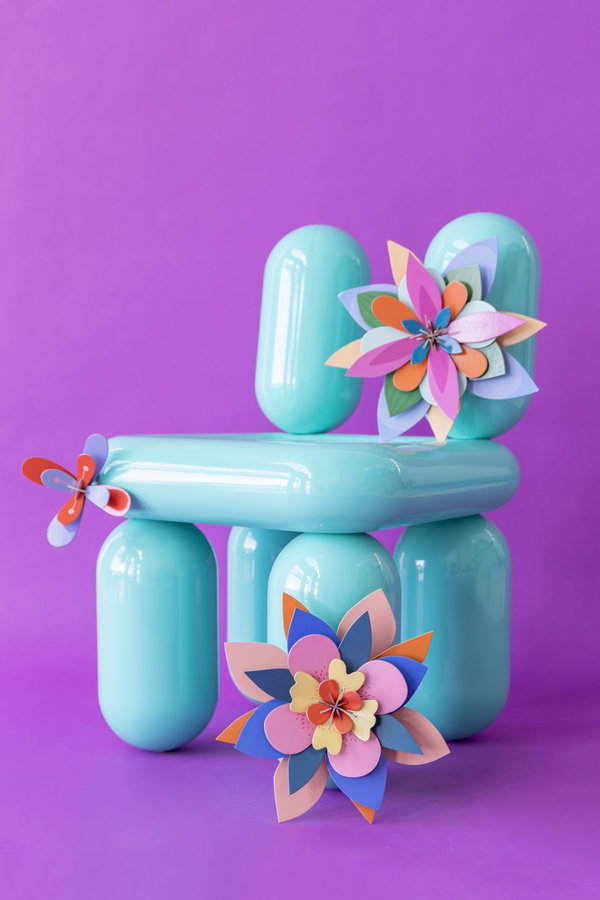 Wanddeko Papier 'Papierblumen-Blüte'
