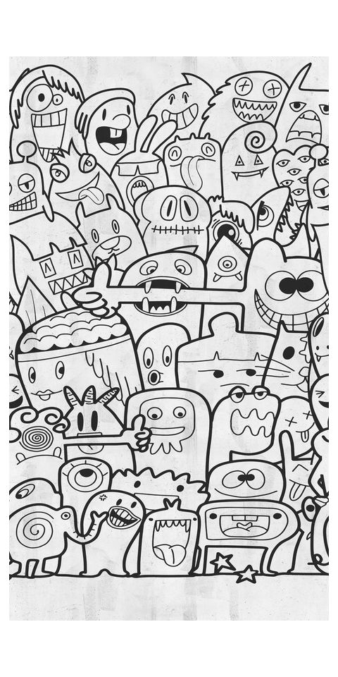 Tapeta 'Doodle Madness' 159x280cm