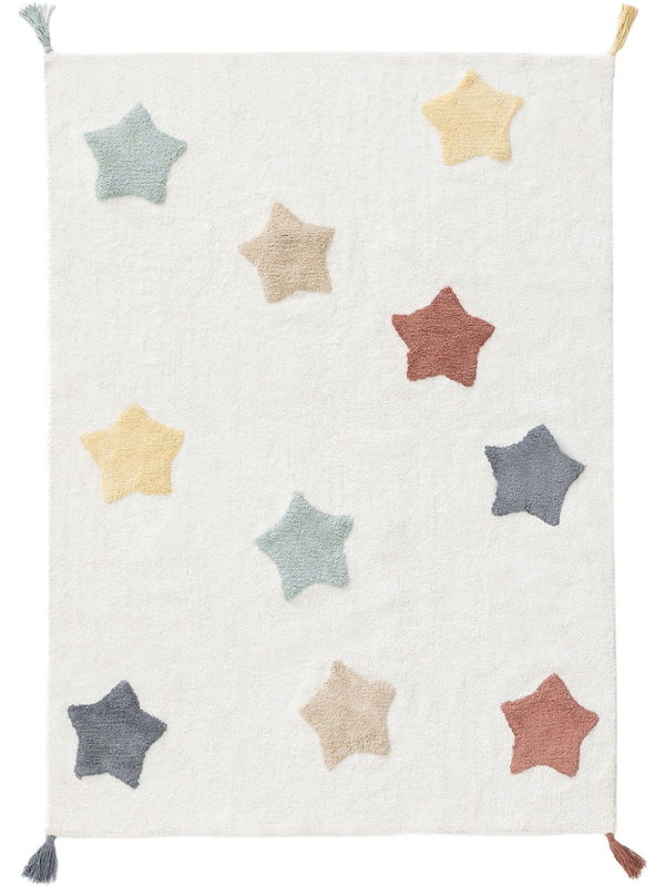 Design Waschbarer Kinderteppich Stars Bunt