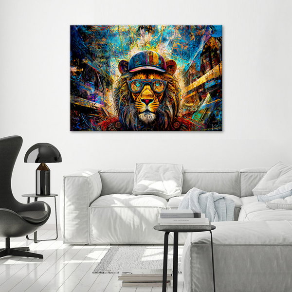 Kunstdruck auf Leinwand 'Urban Jungle King'