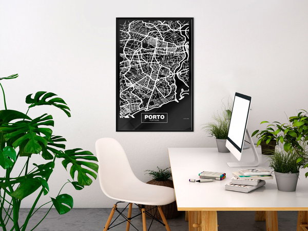Poster 'City Map: Porto (Dark)'