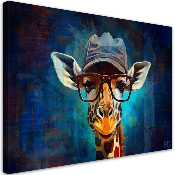 Kunstdruck auf Leinwand 'Hipster Giraffe'