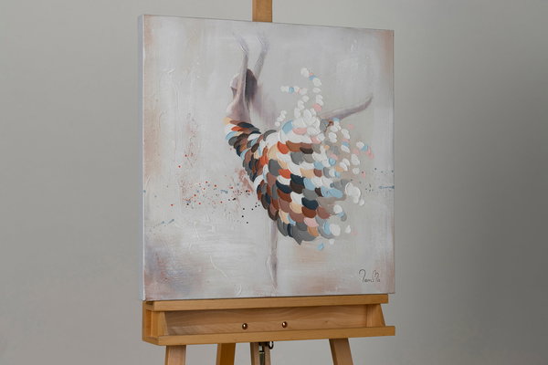 Handgemaltes Gemälde 'Zarter Tanz' 60x60cm | inkl. Echtheitszertifikat