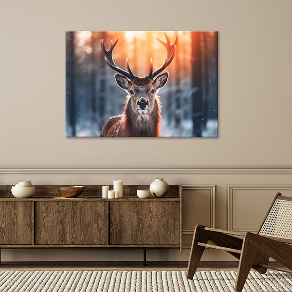 Kunstdruck auf Leinwand 'Deer Look'