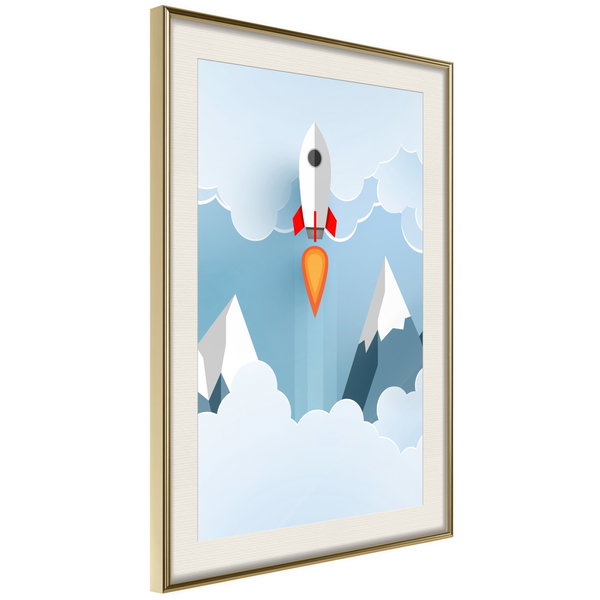 Poster 'Rocket in the Clouds'