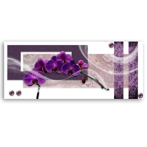 Kunstdruck auf Leinwand 'Purple Orchid Symphony'