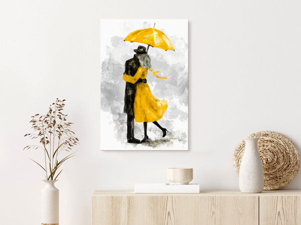 Kunstdruck auf Leinwand 'Under Yellow Umbrella Vertical'