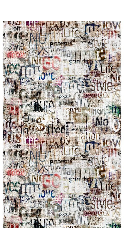 Tapeta 'Text Collage' 159x280cm