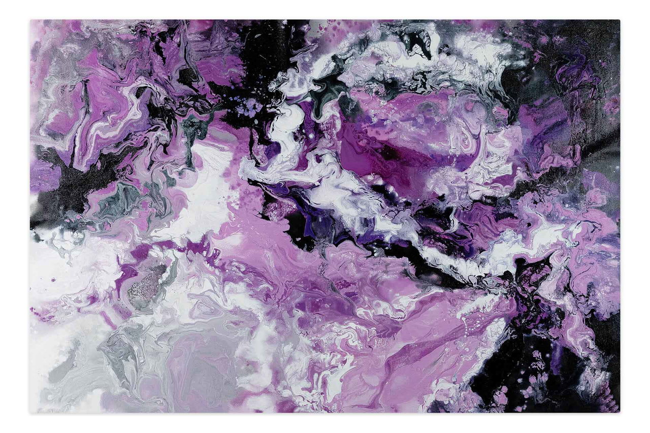 XXL Schilderij 'Sweetness of Violets' | Handgeschilderd unicum komt in de ruimte goed tot zijn recht.