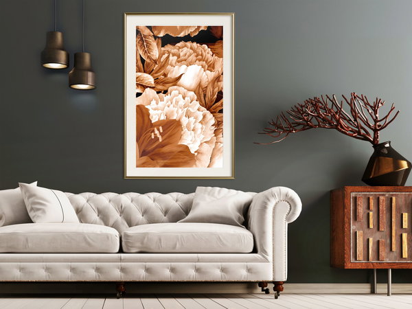 Poster 'Peonies in Sepia'