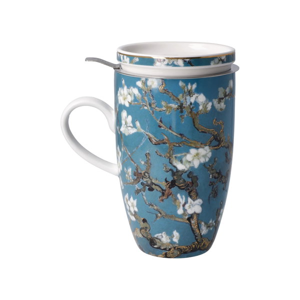 Goebel Teetasse mit Sieb und Deckel 'Mandelbaum'