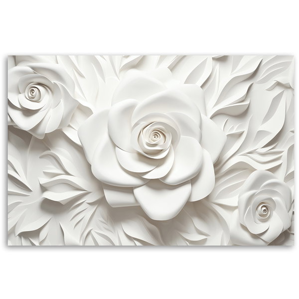Kunstdruck auf Leinwand 'All White Floral'