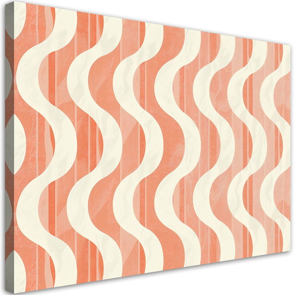 Canvas Poster 'Peach Serene Waves'