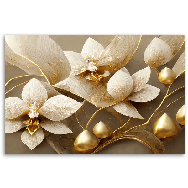 Kunstdruck auf Leinwand 'Golden Petal Symphony 8'