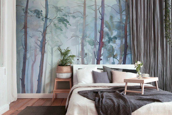 Tapete 'Aquarelle Forest' 350x255cm
