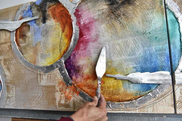 Acryl Gemälde 'Bewegte Magie' 150x50cm