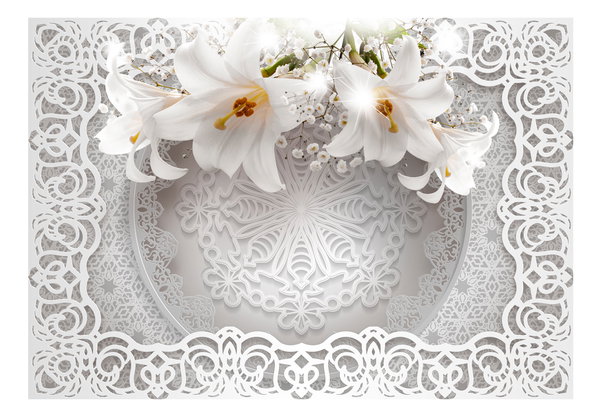 Selbstklebende Tapete 'Lilies and Ornaments'