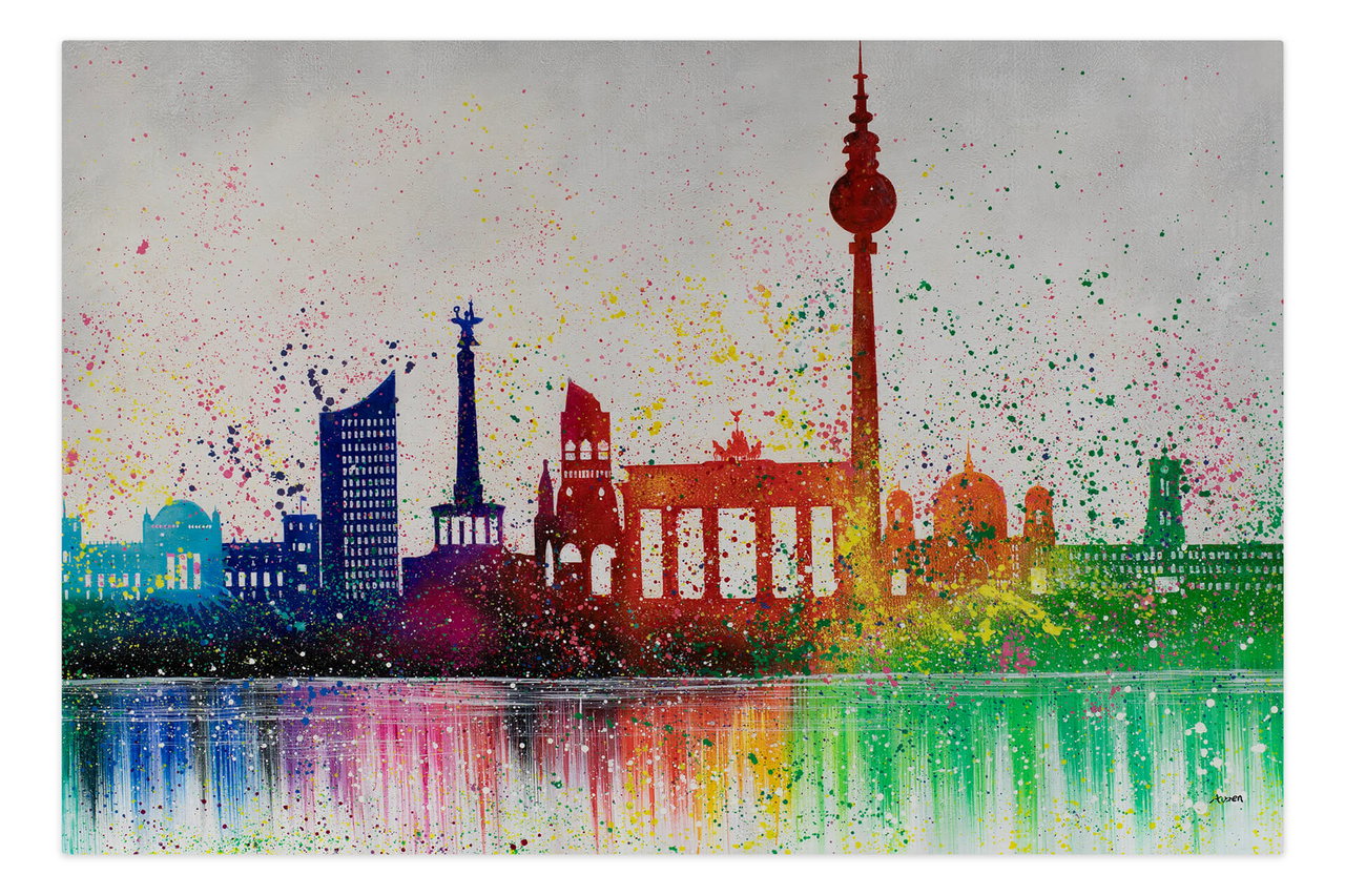 XXL Olieverf schilderijen 'Berlin is colorful' | Handgeschilderd unicum in de ruimte.