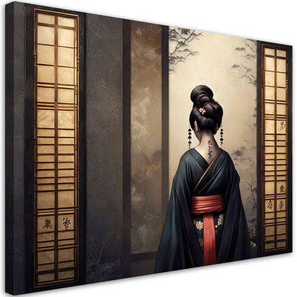 Canvas Poster 'Geisha's Evening Grace'