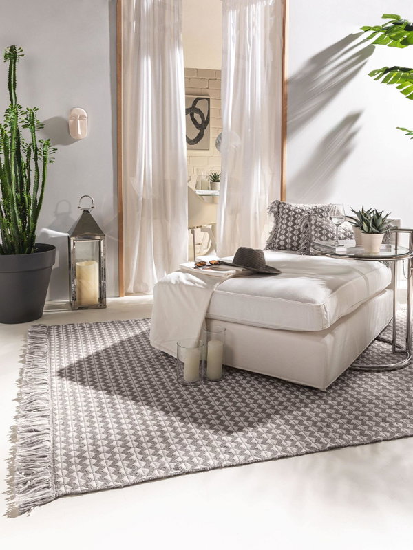 Design Teppich aus recyceltem Material Morty Grau