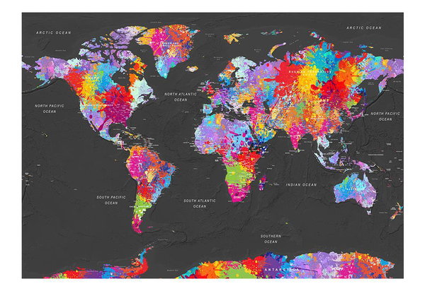 Tapete 'World Map: Synesthesia'