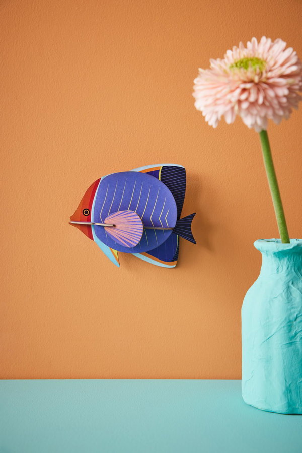 Wanddeko Papier 'Leuchtender Diskusfisch'