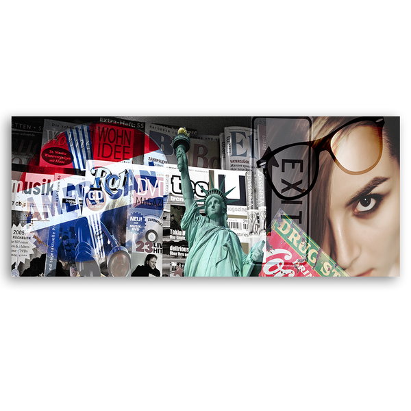Kunstdruck auf Leinwand 'USA Collage'
