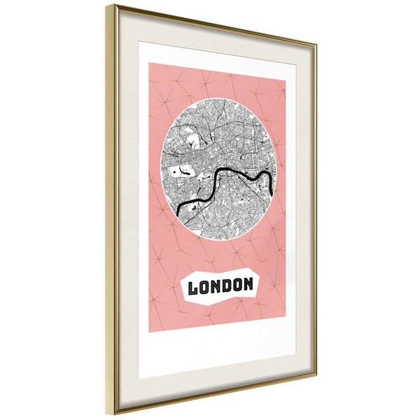 Poster 'City map: London (Pink)'