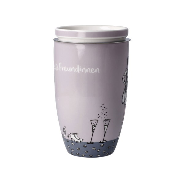Goebel Teetasse mit Sieb und Deckel 'Freundinnen'