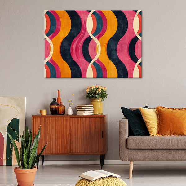 Εκτύπωση σε καμβά 'Retro Wave Patterns'