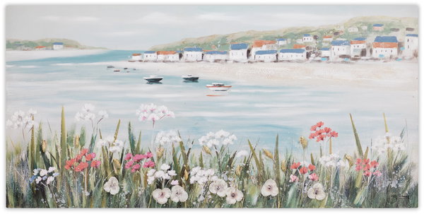 Handbemalter Kunstdruck 'Urlaubsfeeling' 120x60cm